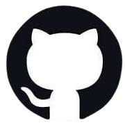 GitHub logo with a black circle and white silhouette of a cat.