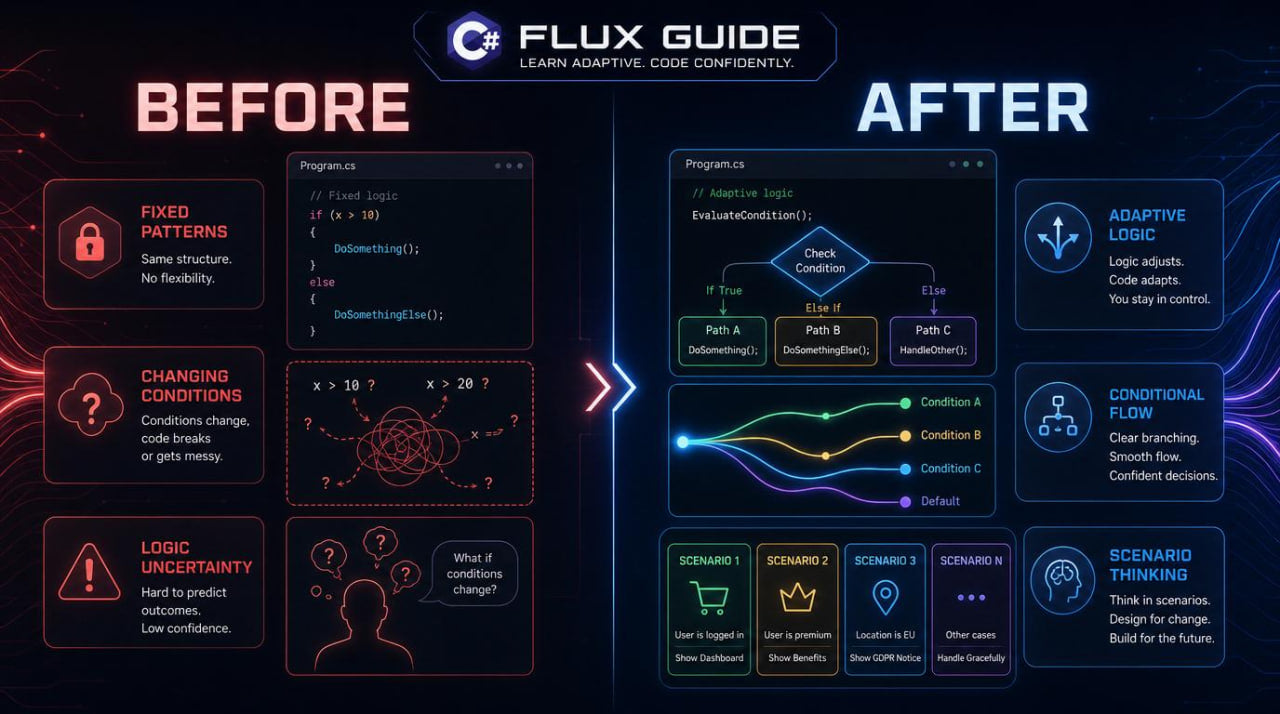 inphographic before/after "Flux Guide"