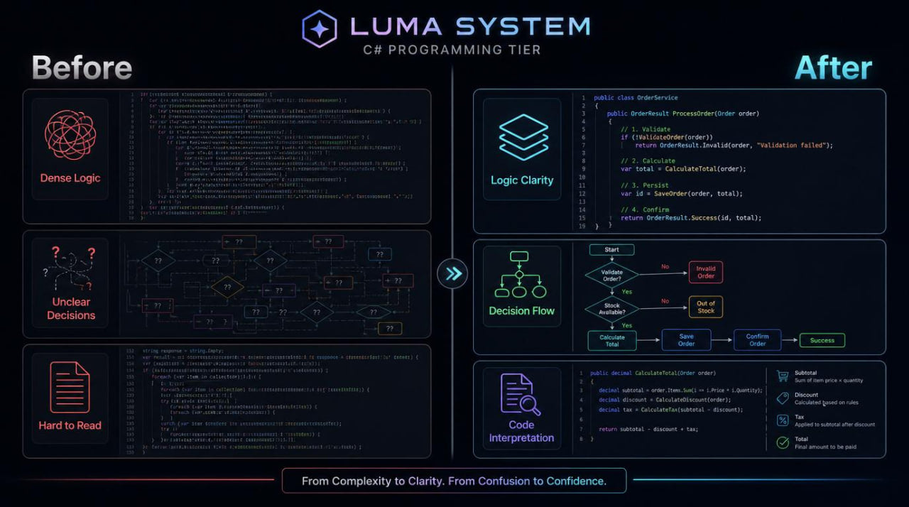 inphographic before/after "Luma System"